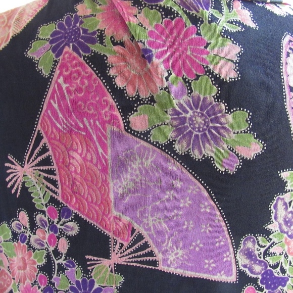 Colorful Travel Friendly Jacket Cardigan Top Pink Purple Asian Print 3X Womens - Picture 8 of 10